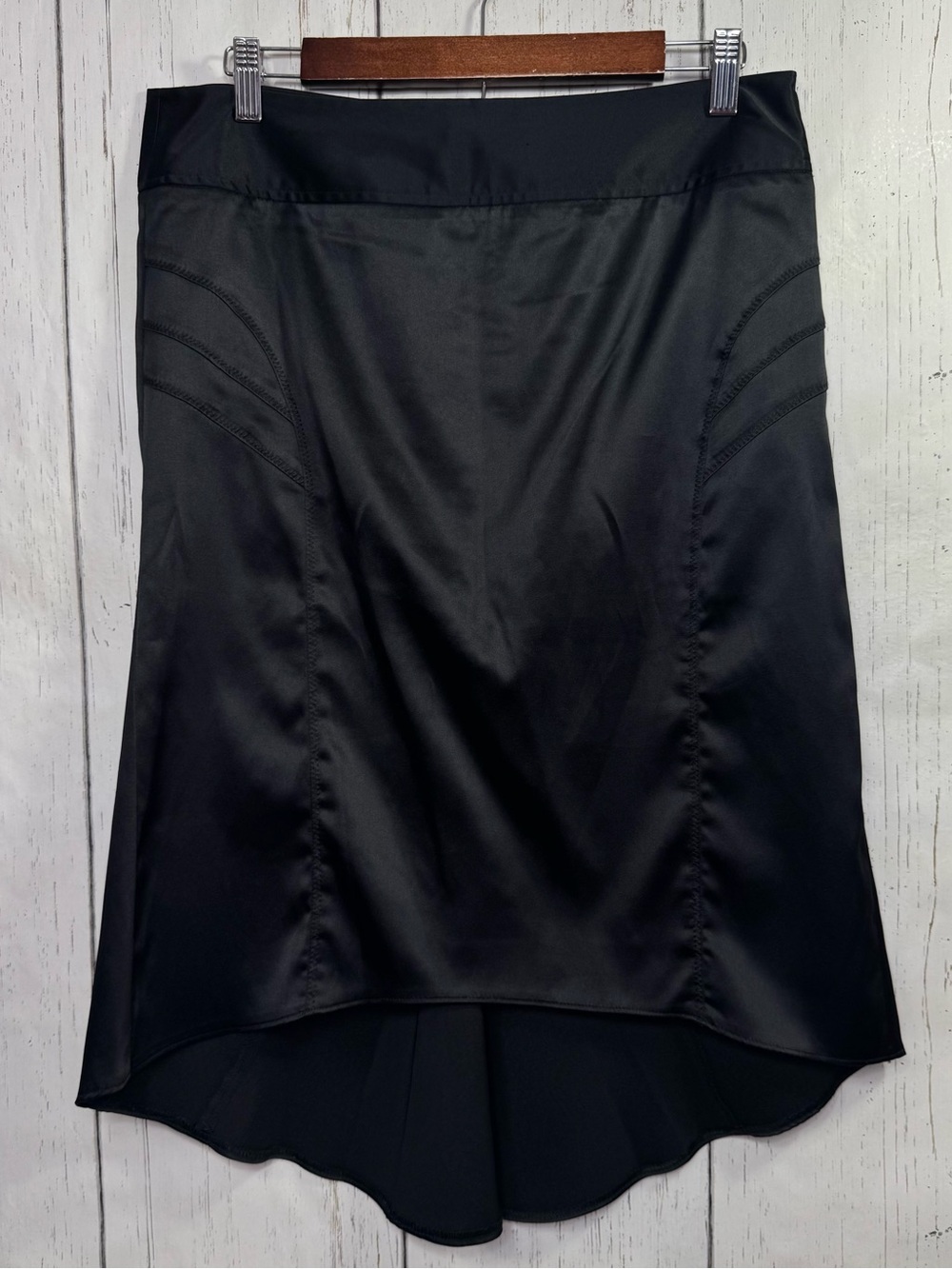 Candies Black Satin Skirt Y2K Ruched Asymmetrical Mermaid High Low Romantic 9